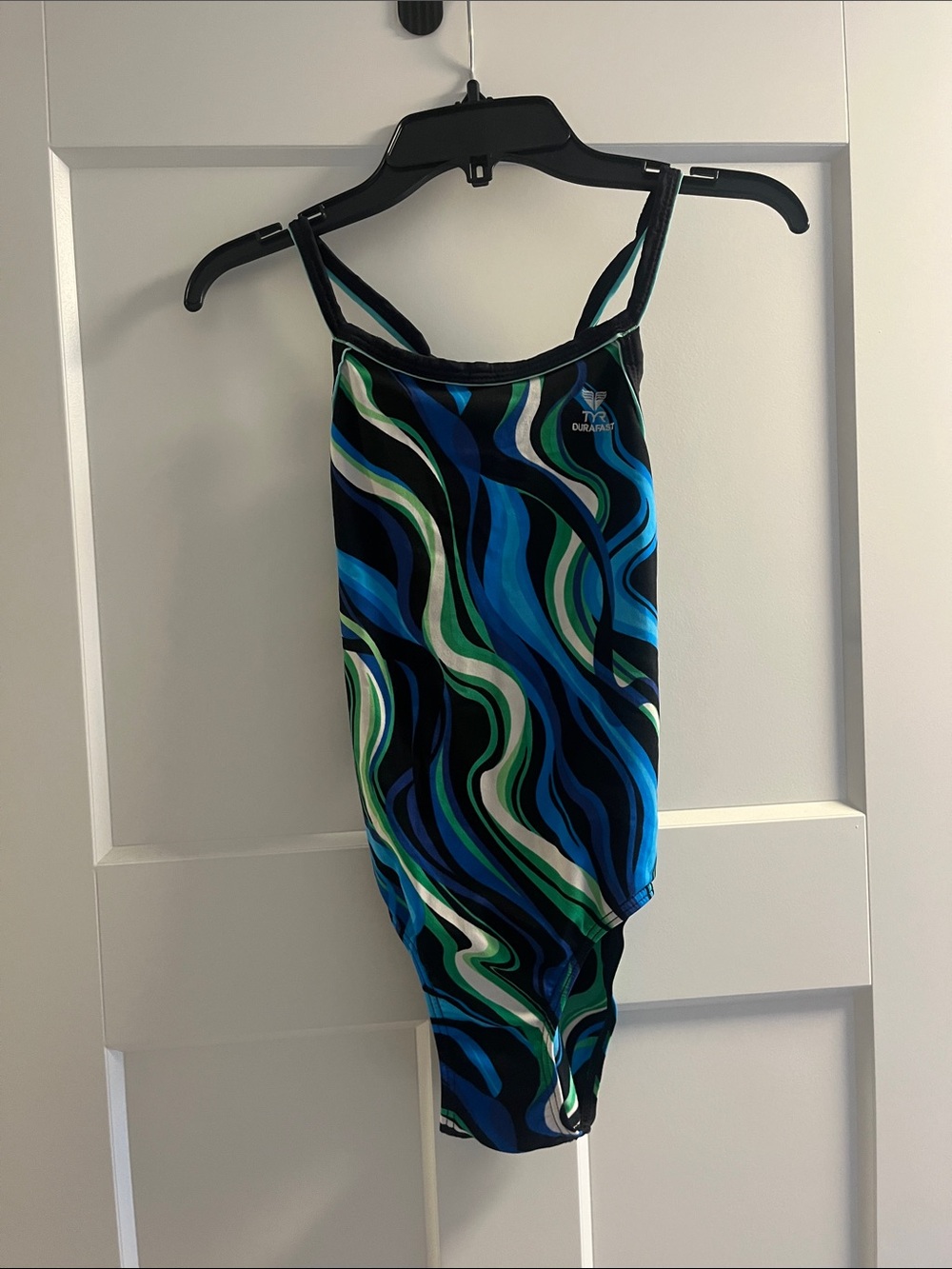 TYR Teal & Navy Wave Pattern One-Piece Swimsuit